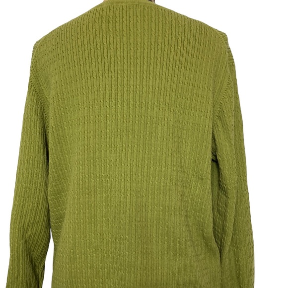Liz Claiborne Green Striped V-Neck Long Sleeve Sweater 1X - Picture 5 of 10